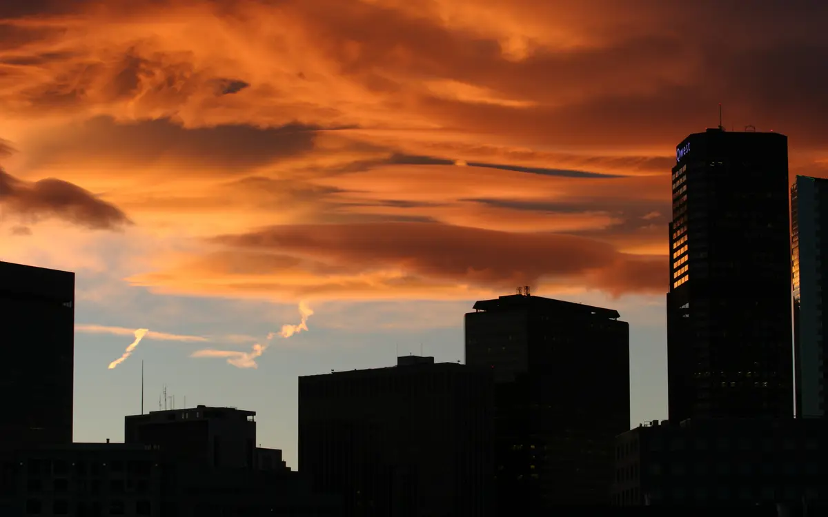 Web design in Denver: Skyline at Sunset, Denver Colorado, 2004.Denver Skyline at Sunset
