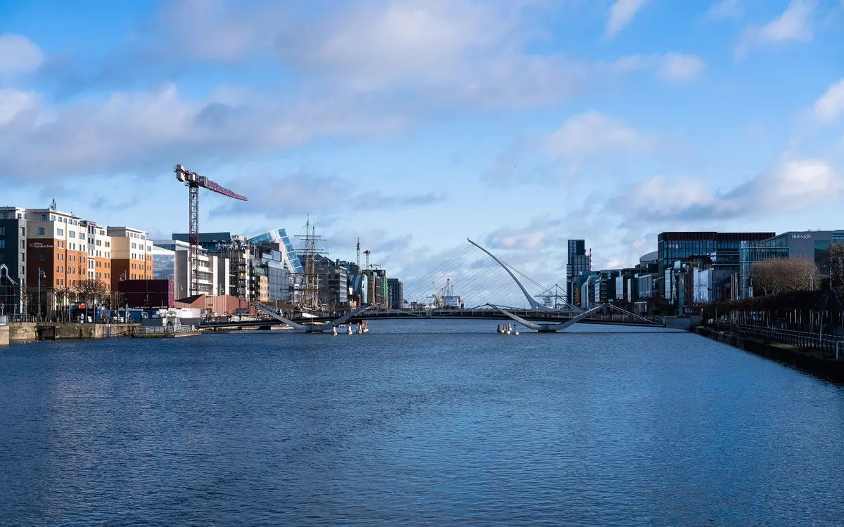 Web design in Dublin: The River Liffey in Dublin near Samuel Beckett Bridge.