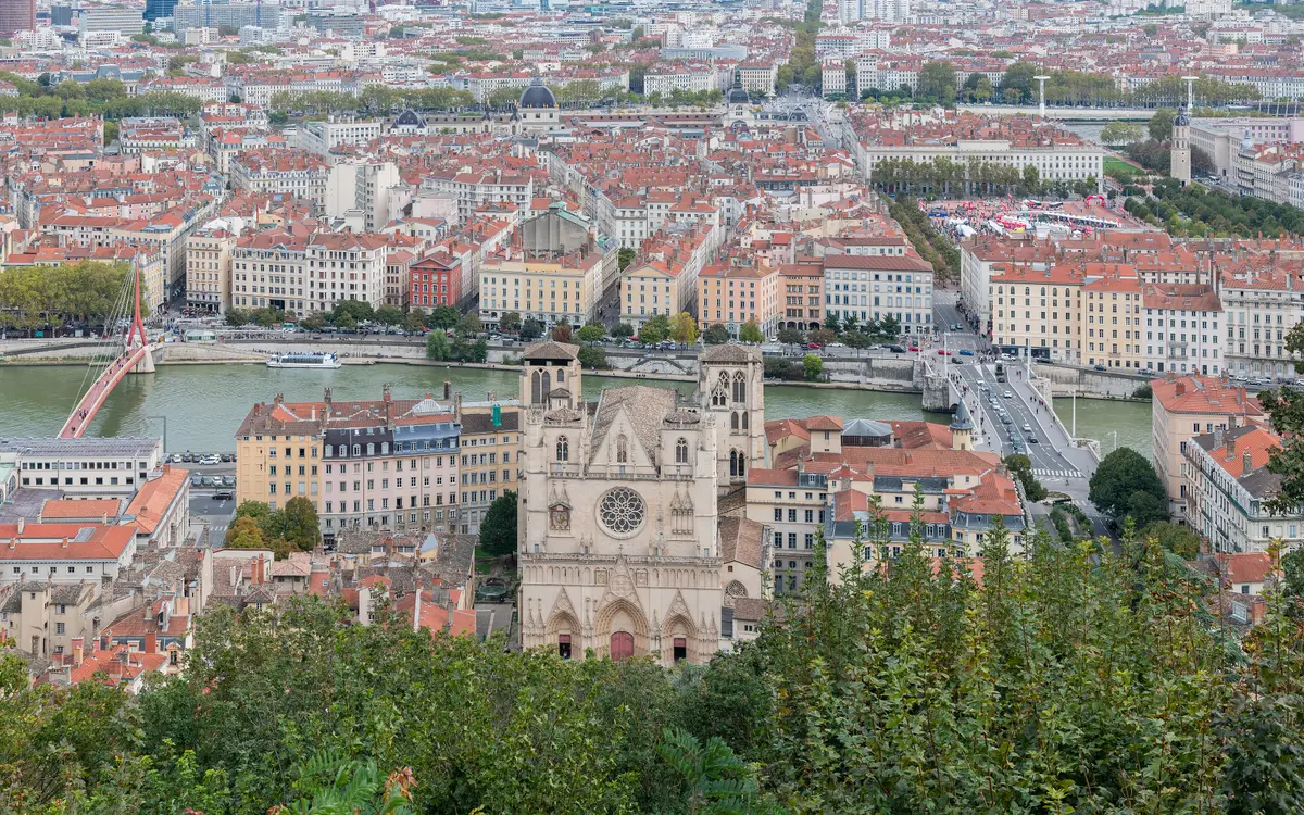 Web design in Lyon: View of Lyon (seen from place du Cloître de Fourvière), France