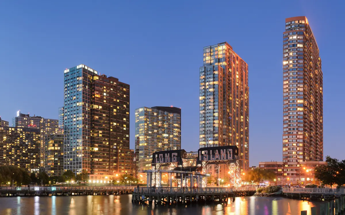 Web design in New York City: Three-segment panorama of Long Island City, Queens, New York City.