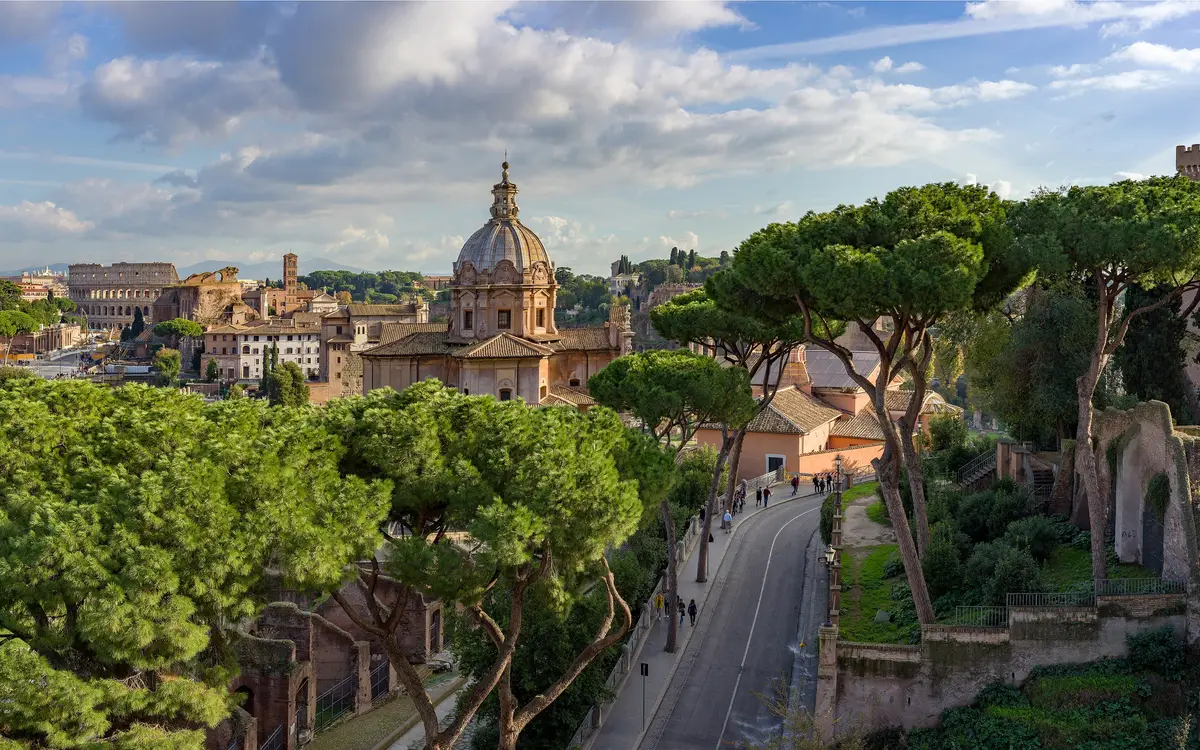 Web design in Rome: View of the Roman Forum from the Vittoriano in Rome.