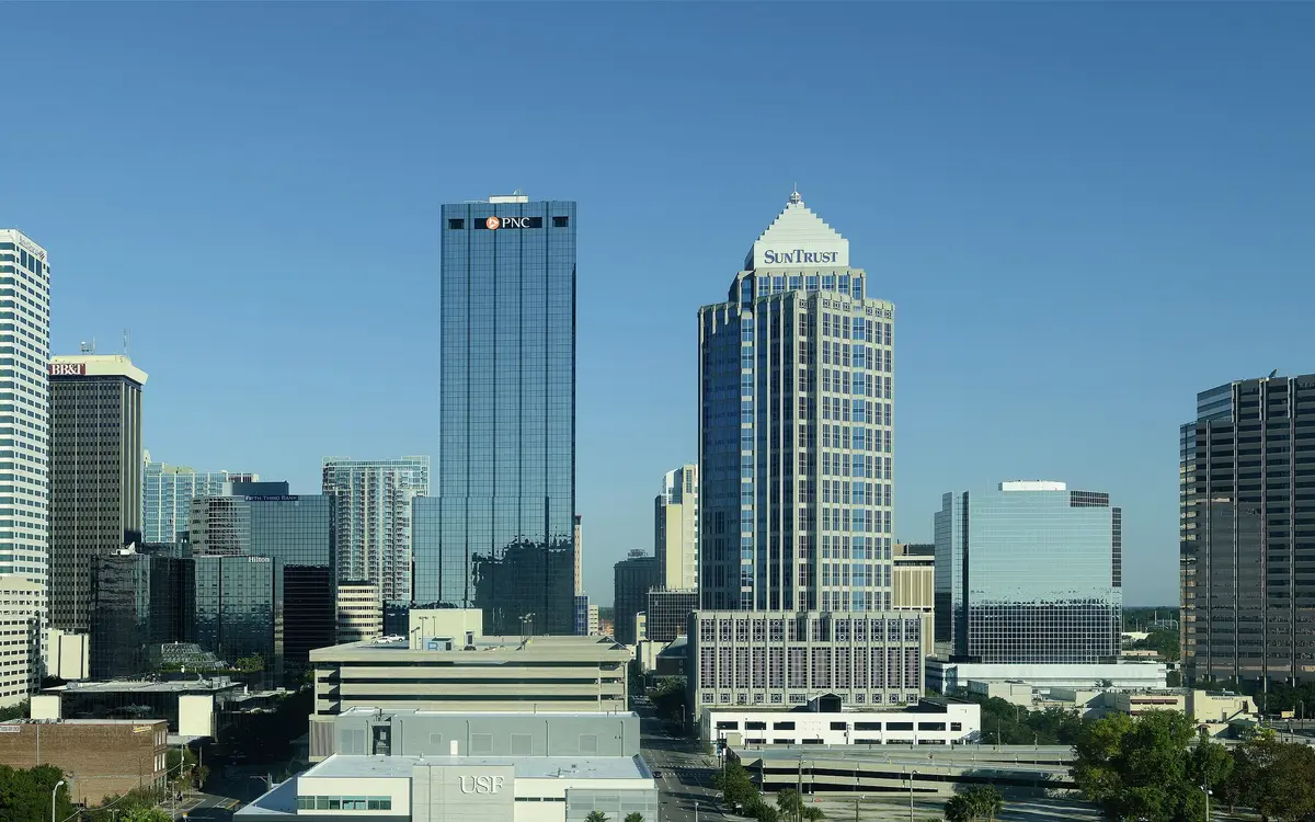Web design in Tampa: Tampa, Florida. View of downtown to north, from the Embassy Terrace Hotel